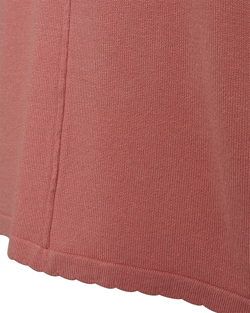 Jone Scallop V-Neck Sweater Women Burnt Coral Freequent