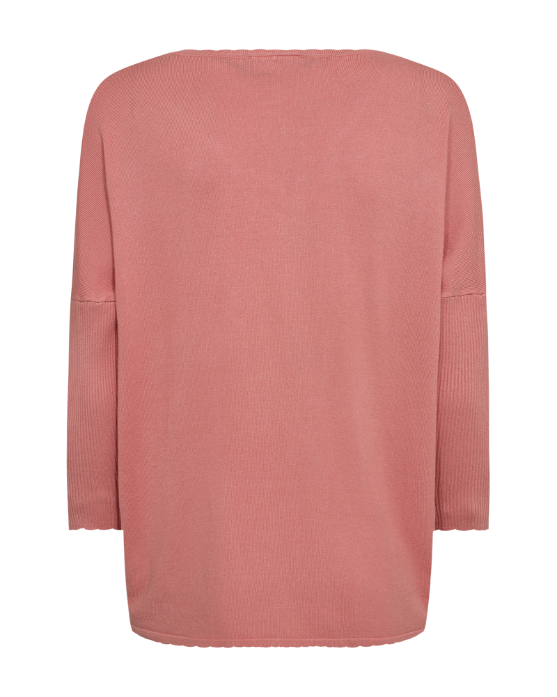 Jone Scallop V-Neck Sweater Women Burnt Coral Freequent