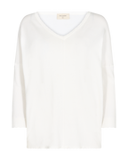 Jone Scallop V-Ringad Tröja Dam Off White Freequent
