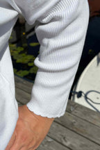 Jone Scallop V-Ringad Tröja Dam Off White Freequent