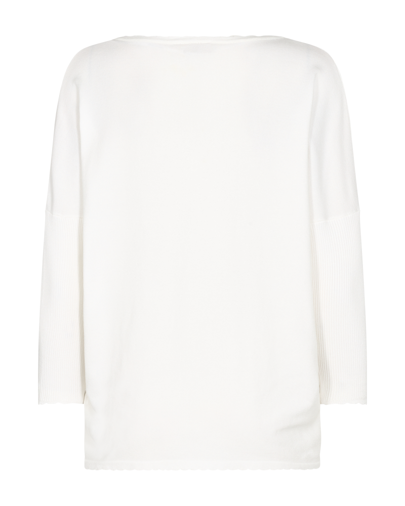 Jone Scallop V-Ringad Tröja Dam Off White Freequent