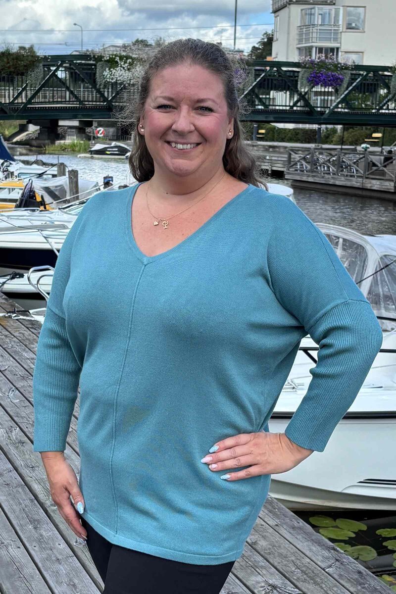 Jone V-Neck Sweater Women Brittany Blue Freequent