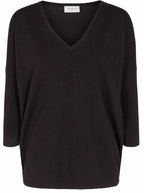 Freequent Jone V-Neck Sweater Women Black - Freequent