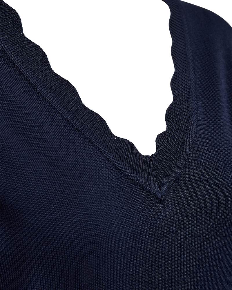 Katie Scallop Pullover Dam Navy Blazer Freequent