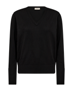 Katie V-ringad Pullover Dam Black Freequent