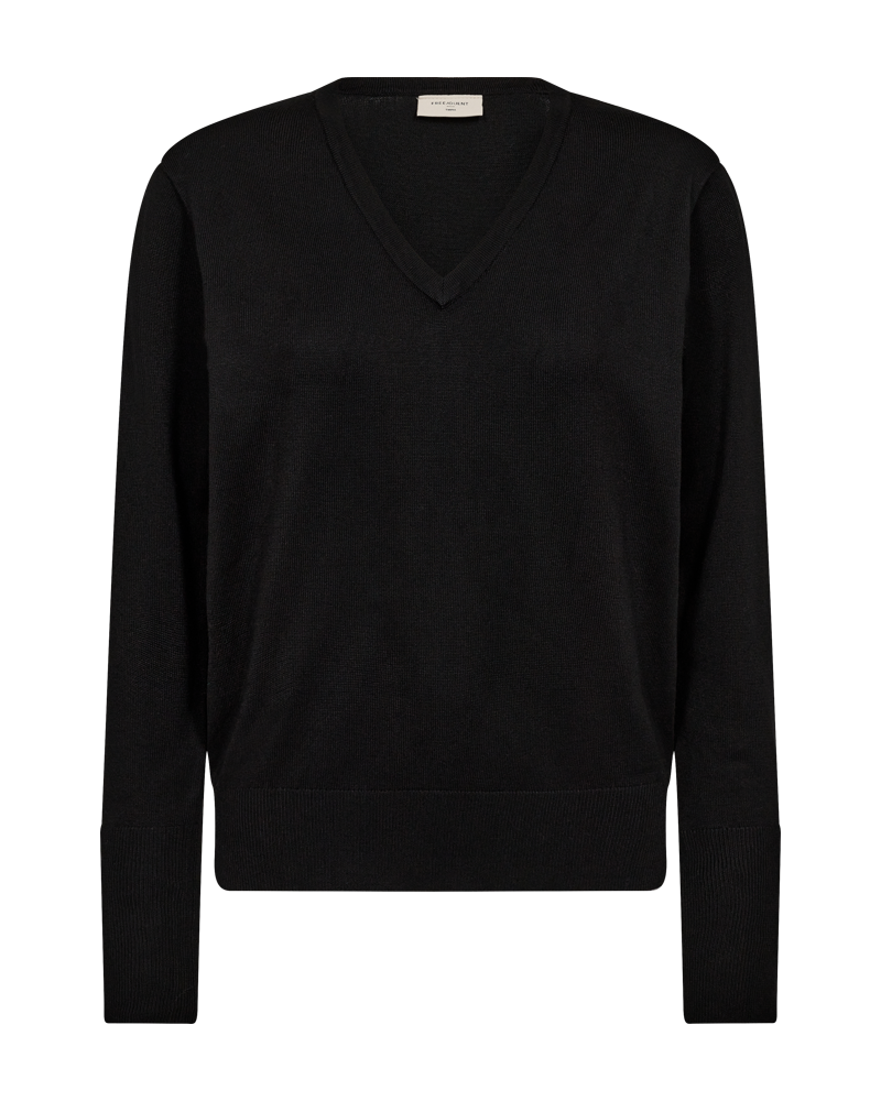 Katie V-ringad Pullover Dam Black Freequent