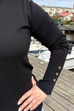 Katie V-ringad Pullover Dam Black Freequent