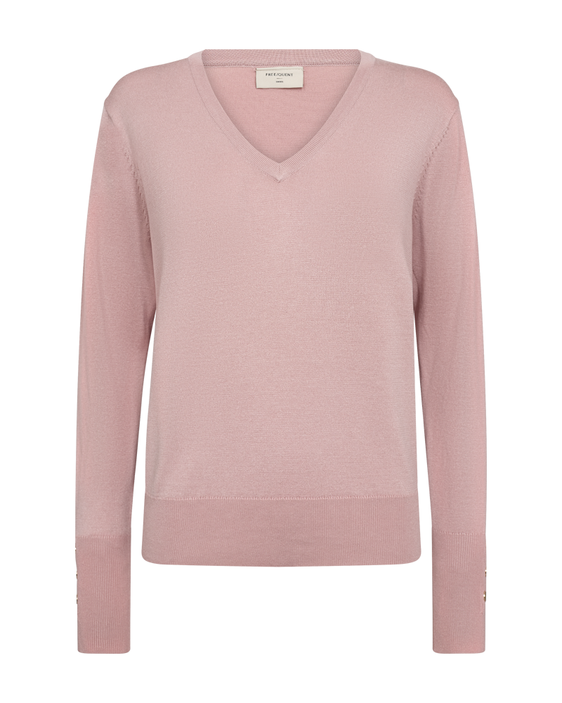 Katie V-ringad Pullover Dam Misty Rose Freequent