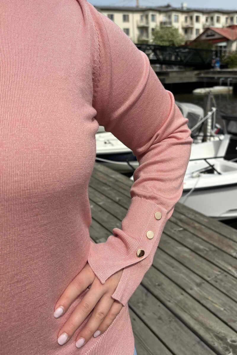 Katie V-ringad Pullover Dam Misty Rose Freequent