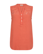 Louis Ärmlös Blus Dam Hot Coral Freequent