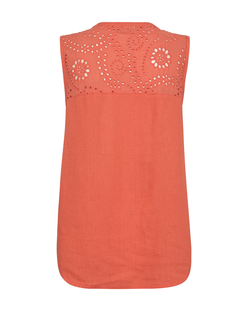 Louis Ärmlös Blus Dam Hot Coral Freequent