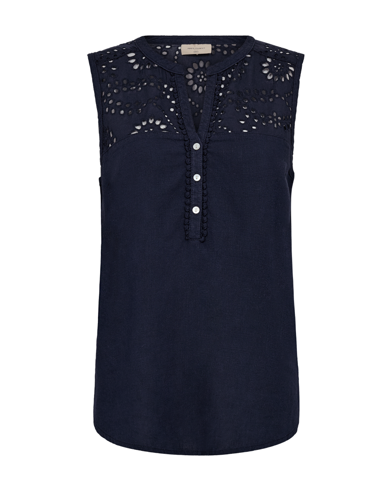 Louis Ärmlös Blus Dam Navy Blazer Freequent