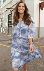 Marble Klänning Dam Chambray Blue Mix - Freequent