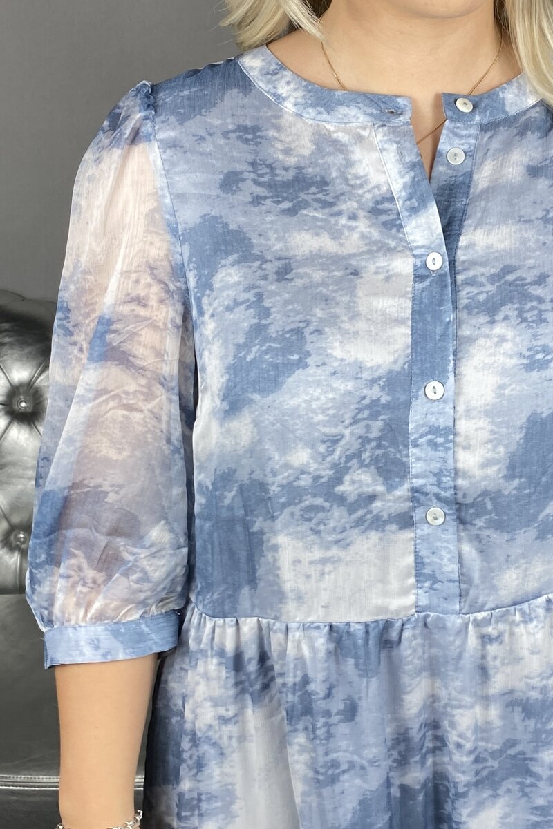 Marble Klänning Dam Chambray Blue Mix - Freequent