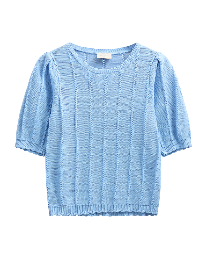 Mora Stickad Topp Dam Vista Blue Freequent