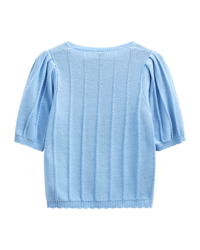 Mora Stickad Topp Dam Vista Blue Freequent