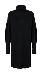 Faula Stickad Klänning Dam Black - Freequent