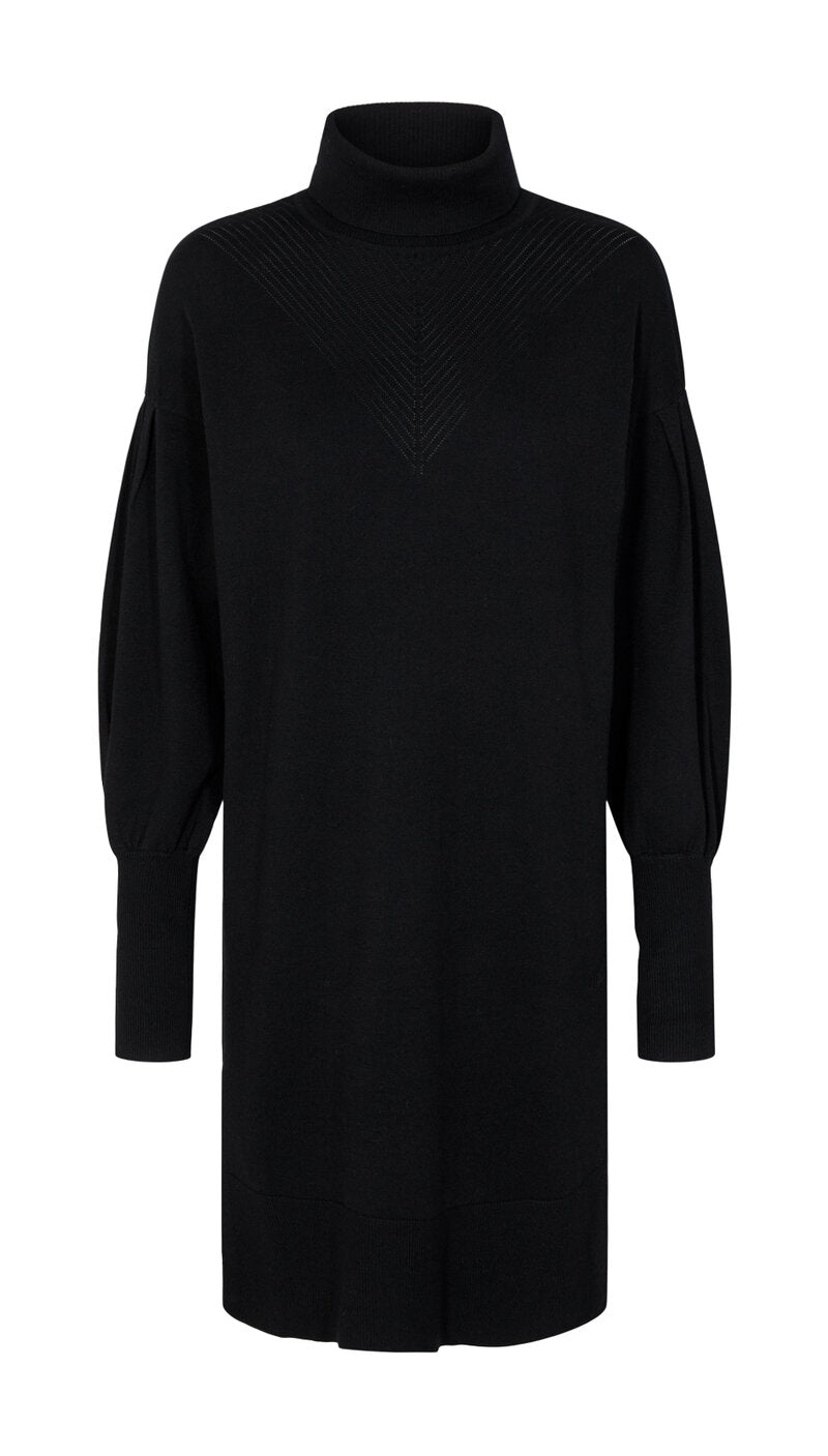 Faula Stickad Klänning Dam Black - Freequent