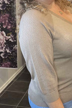 Plain Short Cardigan Dam Silver Mink Freequent