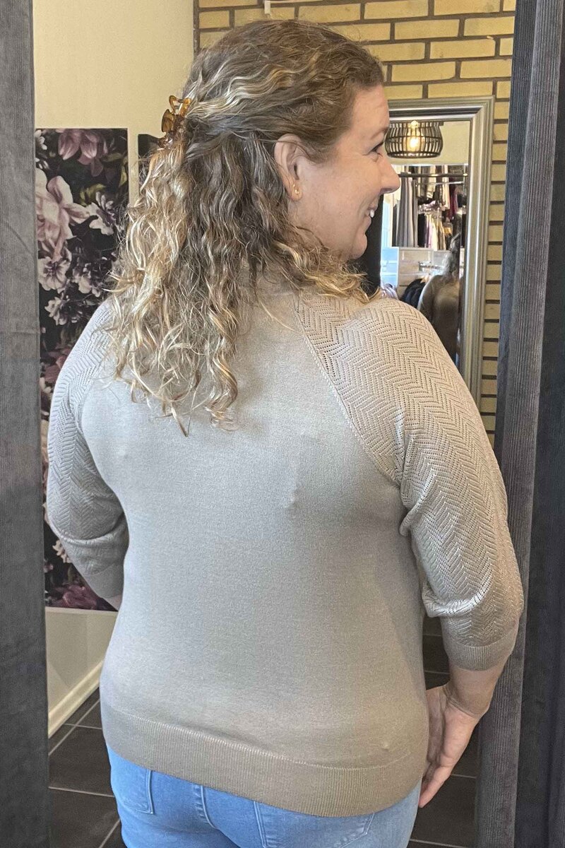 Plain Short Cardigan Dam Silver Mink Freequent