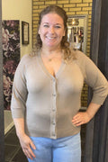 Plain Short Cardigan Dam Silver Mink Freequent