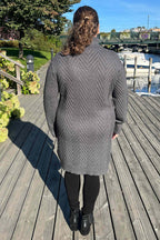 Saturn Stickad Klänning Dam Dark Grey Mel Freequent