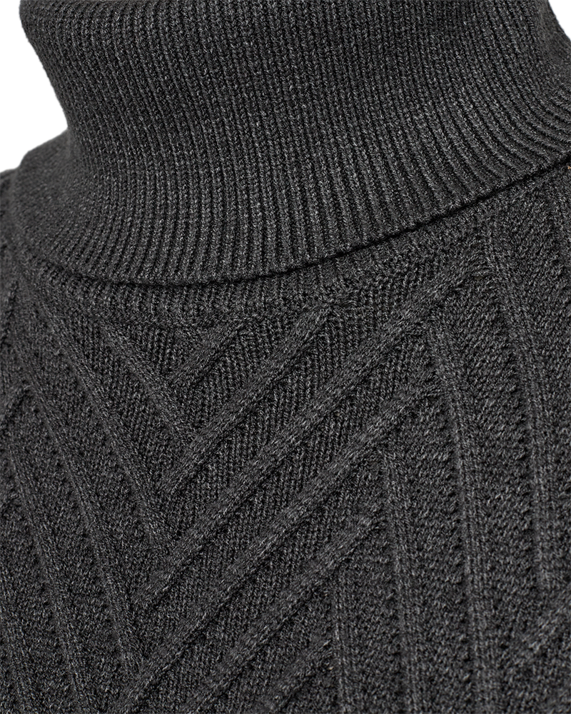 Saturn Stickad Klänning Dam Dark Grey Mel Freequent