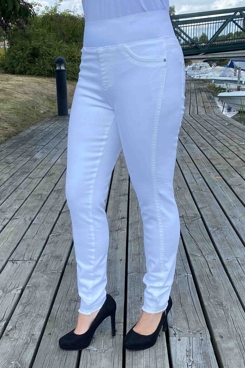Shantal Ankle Trousers High Waist Women Brilliant White Freequent