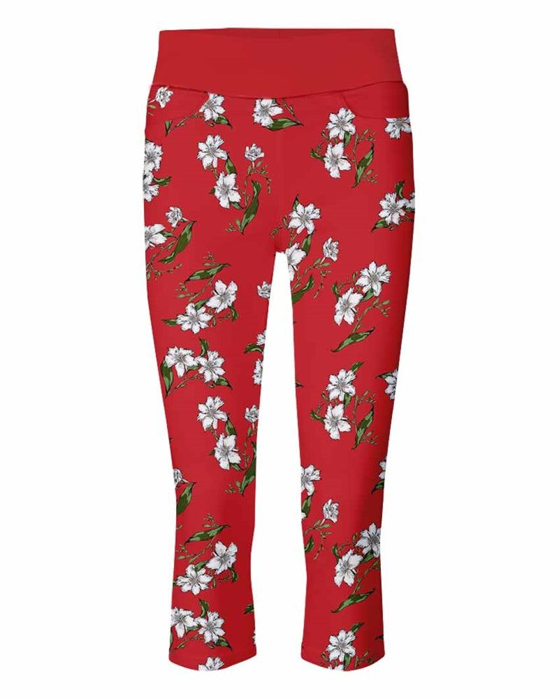 Shantal Capri Bouquet Röd Dam - Freequent