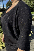 Siggy Cardigan Dam Black W Copper Sequins Freequent