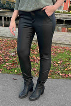Solveig Trousers Faux Leather Women Black Freequent