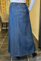 Wilke Kjol Dam Medium Blue Denim Freequent