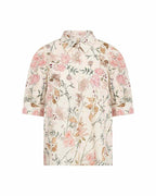 Geddi 1 Kortärmad Skjortblus Dam Cream Combi | Smilebutiken - Soyaconcept