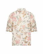 Geddi 1 Kortärmad Skjortblus Dam Cream Combi | Smilebutiken - Soyaconcept