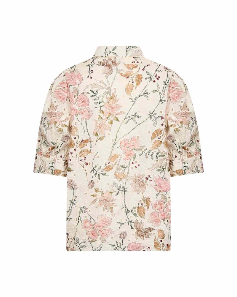 Geddi 1 Kortärmad Skjortblus Dam Cream Combi | Smilebutiken - Soyaconcept