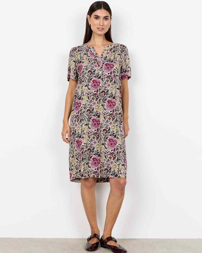 Genia 3 Long Tunic Women Mauve Orchid Combi | Smilebutiken - Soyaconcept