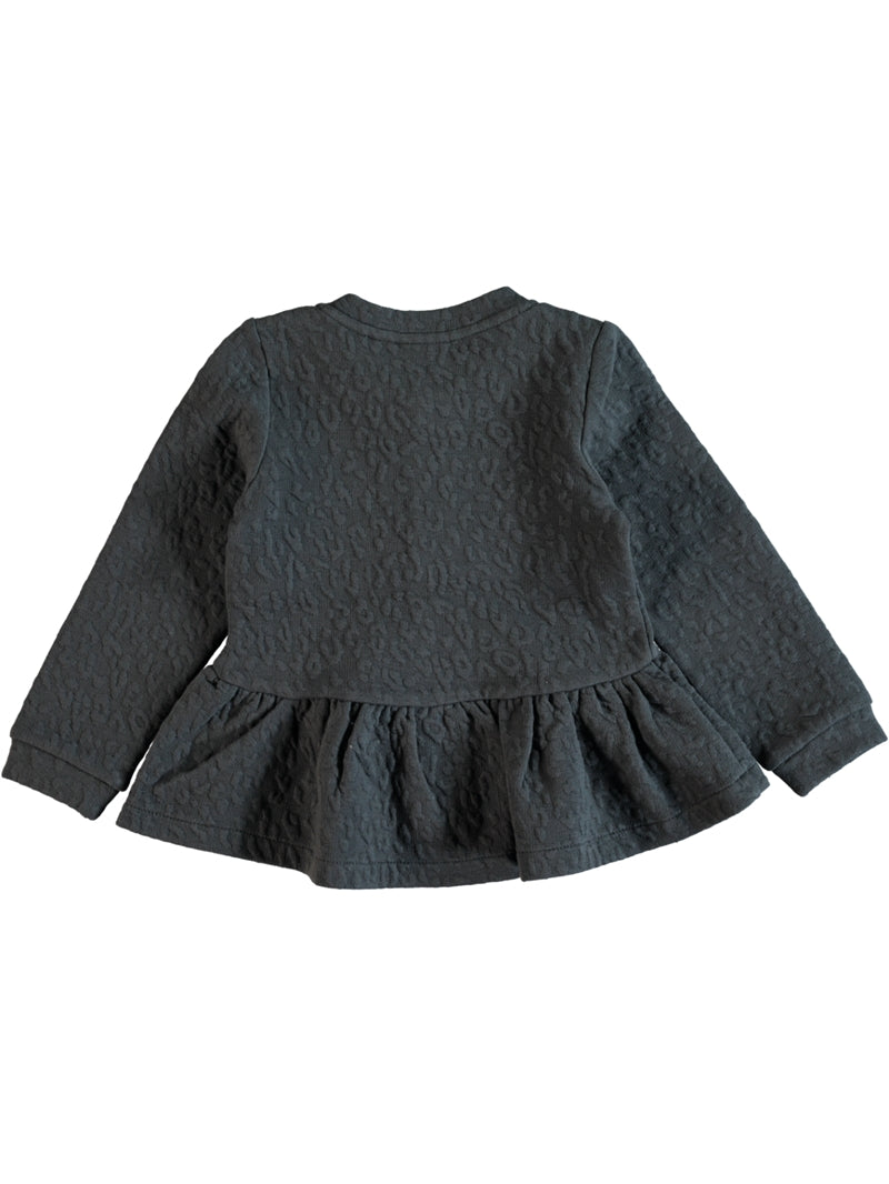 Gevina Ls Sweat Cardigan Asphalt Mini Name it