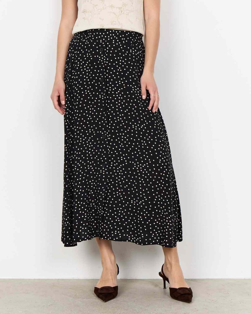 Gilda 3 Prickig Midikjol Dam Black Combi | Smilebutiken - Soyaconcept