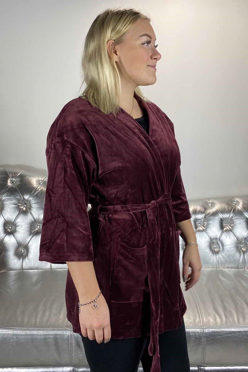 Gill Kimono Velour Women Wine Red - Gill