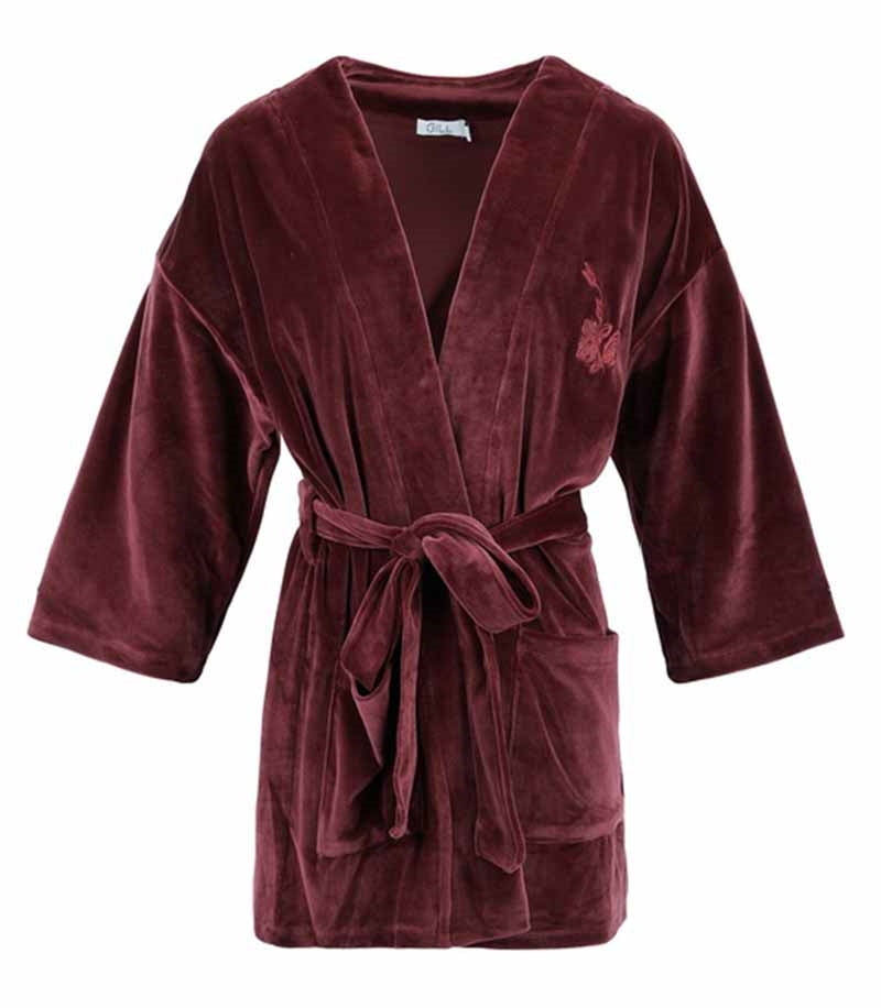 Gill Kimono Velour Women Wine Red - Gill