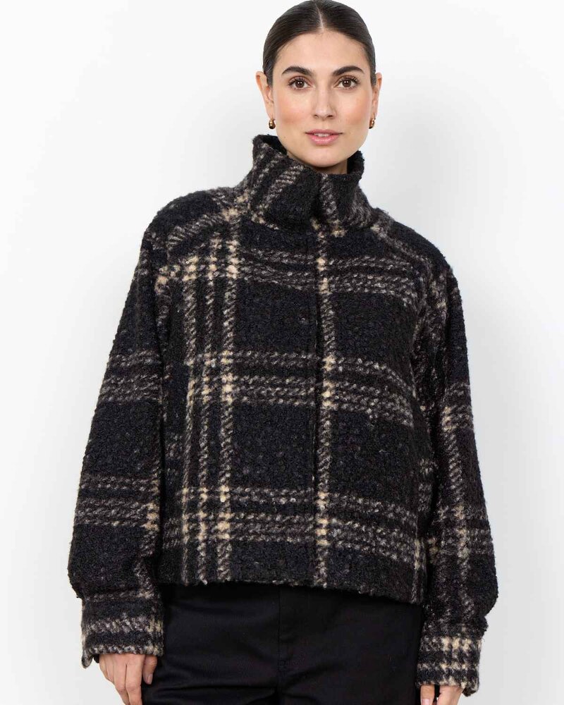 Gisa 1 Kort Jacka Dam Svart Black Combi | Smilebutiken - Soyaconcept