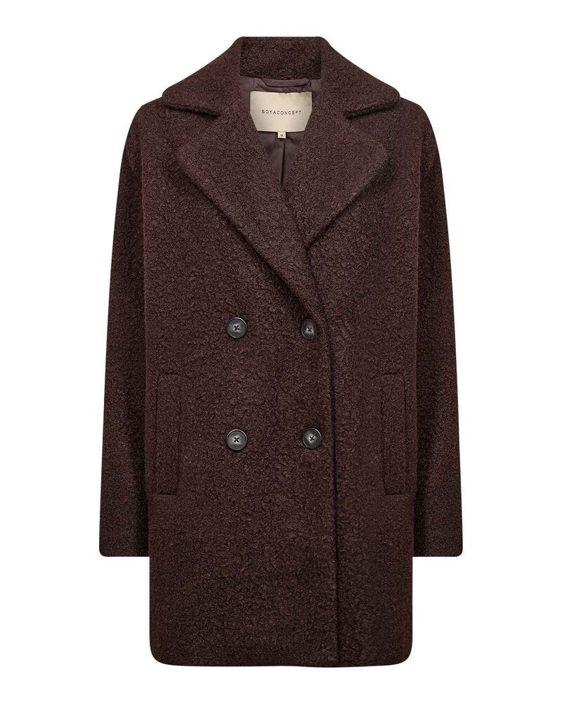 Gisa 2 Double-breasted Jacket Women Brown Chocolate Plum | Smilebutiken - Soyaconcept