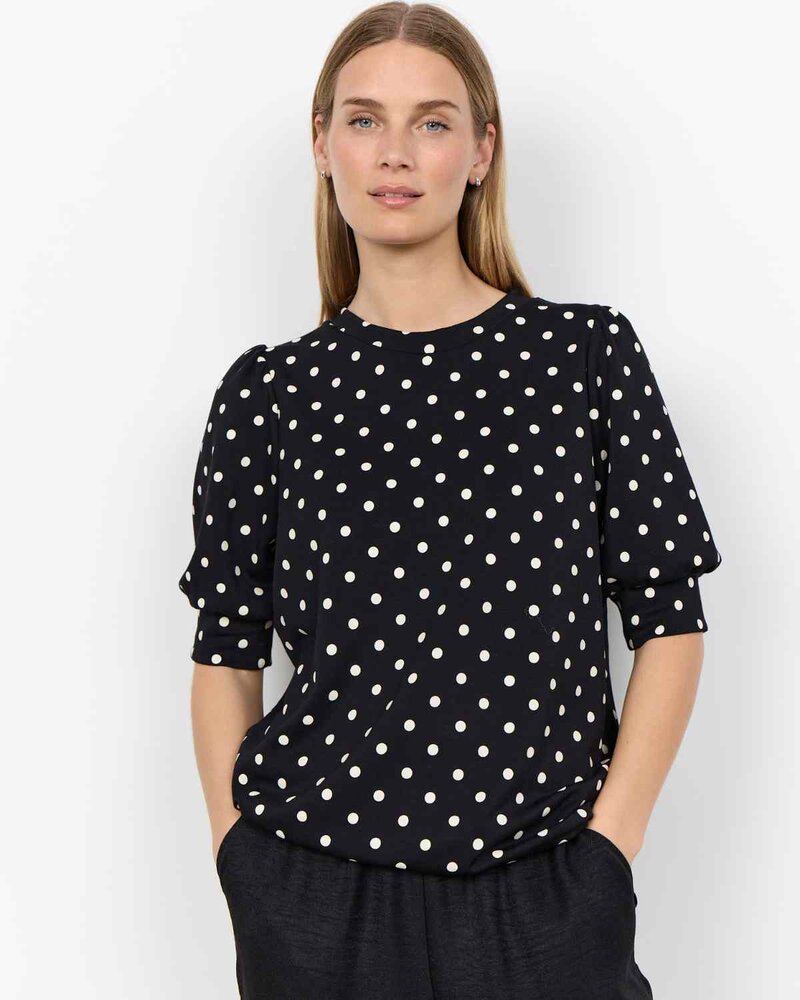 Godiva 1 Spotted Sweater Women Black Combi | Smilebutiken - Soyaconcept