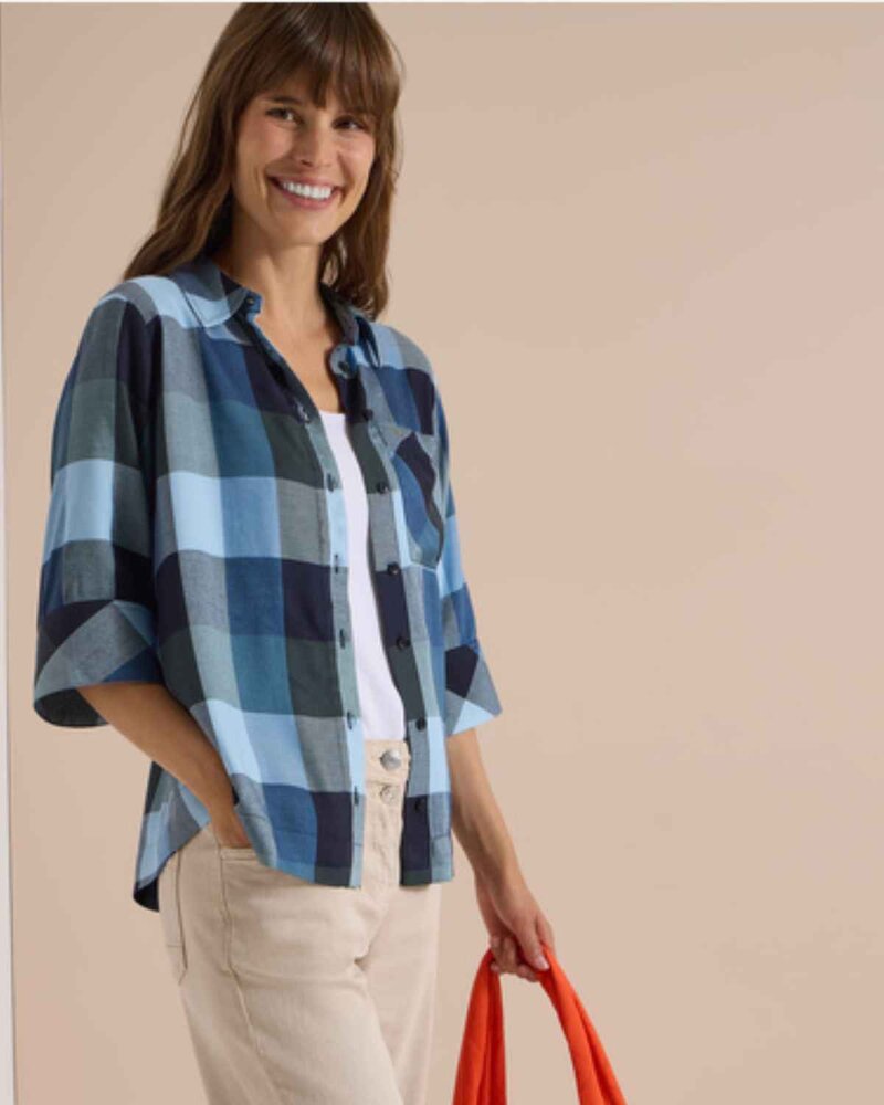 Gracie Rutig Shirt Women Urban Dark Blue | Smilebutiken - Cecil