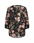Grace 2 Blommig Blus Dam Black Combi | Smilebutiken - Soyaconcept