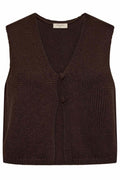 Grayscaliva Knitted Vest Women Coffee Bean | Smilebutiken - Freequent