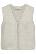 Grscaliva Knitted Vest Women Moonbeam Melange | Smilebutiken - Freequent