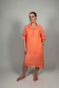 Gry Linneklänning Dam Orange | Smilebutiken - Camicia
