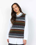 Hadil 1 Knitted Vest Women Forest Night Melange Combi | Smilebutiken - Soyaconcept