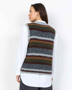 Hadil 1 Knitted Vest Women Forest Night Melange Combi | Smilebutiken - Soyaconcept